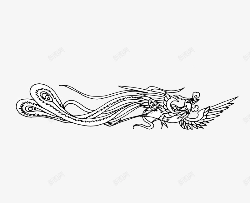 凤凰条纹png免抠素材_新图网 https://ixintu.com 凤凰花 凤凰花儿 图案 手绘凤凰 插画 花纹 边框