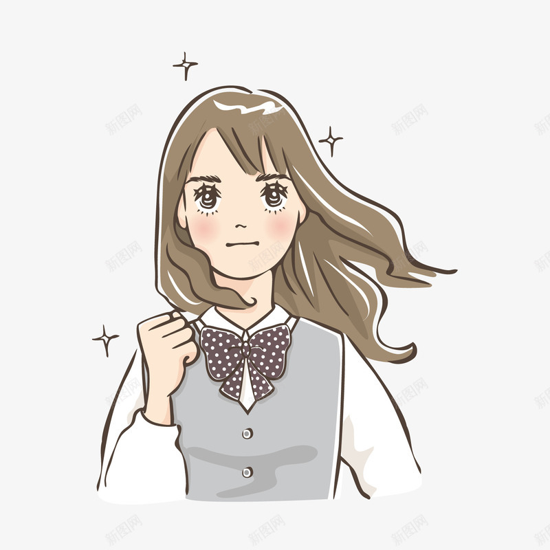 元气满满卡通少女png免抠素材_新图网 https://ixintu.com 元气女孩 卡通人物 卡通女孩 少女 背景装饰