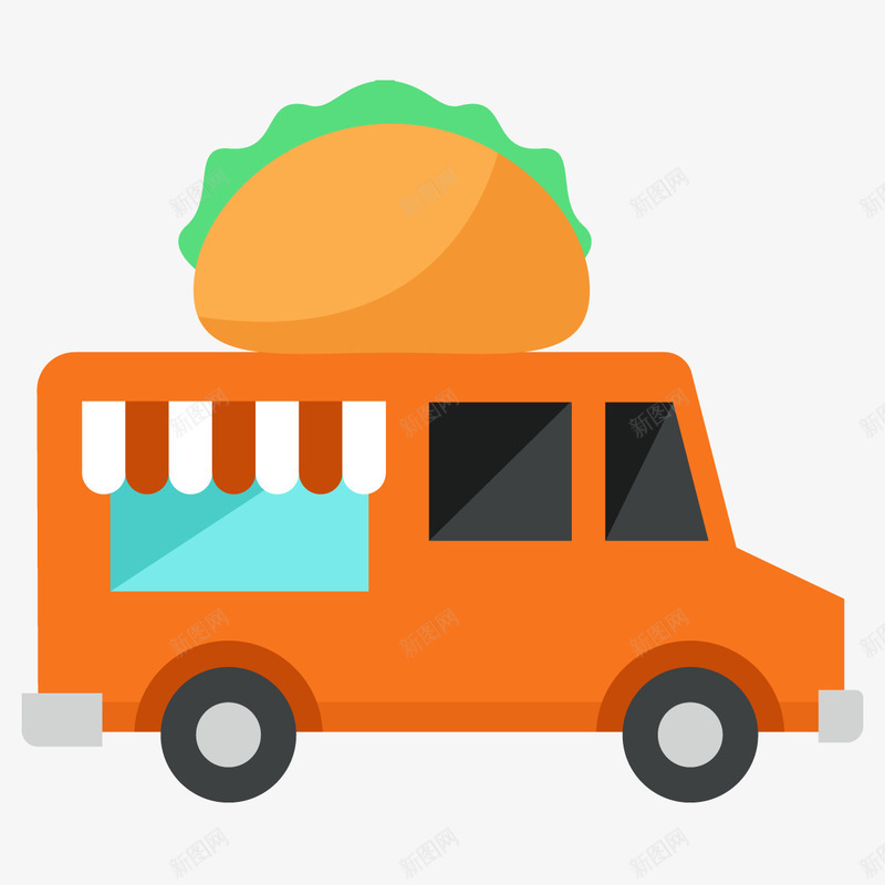 汽车商店png免抠素材_新图网 https://ixintu.com 橙色汽车 汽车 矢量装饰 装饰 装饰画