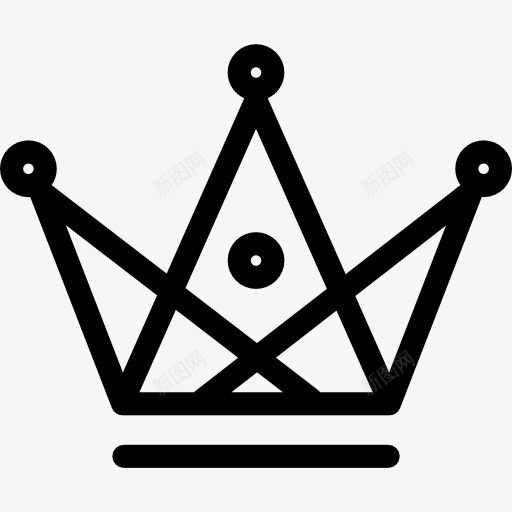 冠由三角形和圆形轮廓图标png_新图网 https://ixintu.com 三角形 三角形状 冠 冠的设计 圆形 圆的轮廓 形状 版税 皇冠