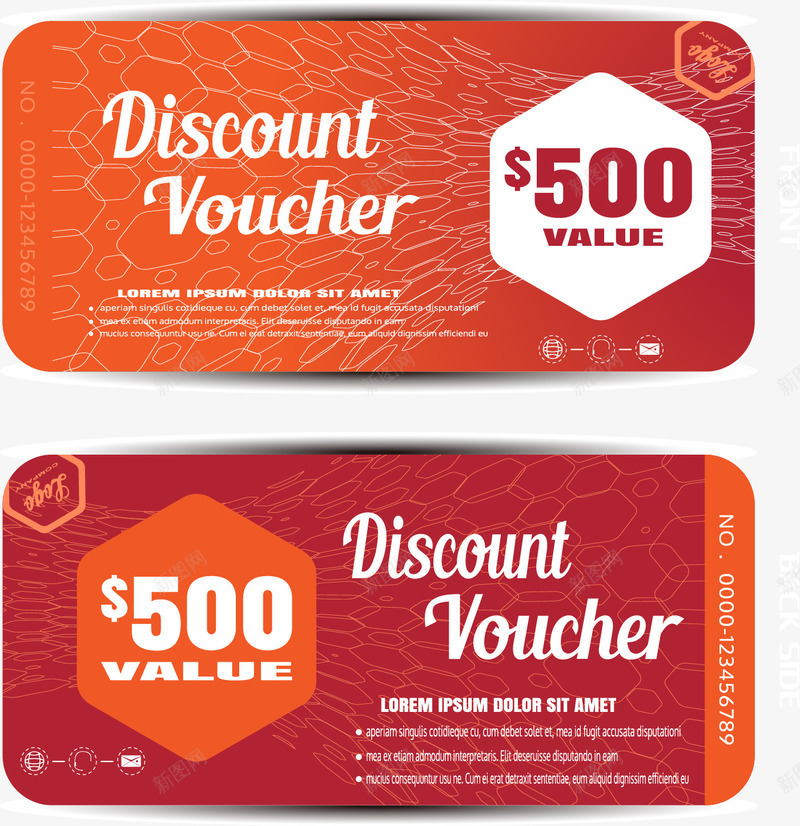 卡通橙色卡片矢量图ai免抠素材_新图网 https://ixintu.com discount voucher 卡片 卡通 橙色 线条 阴影 矢量图