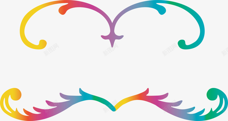 彩虹色欧式花藤矢量图eps免抠素材_新图网 https://ixintu.com 彩虹色 彩虹花纹 欧式花纹 欧式花藤 矢量png 花纹标题框 矢量图