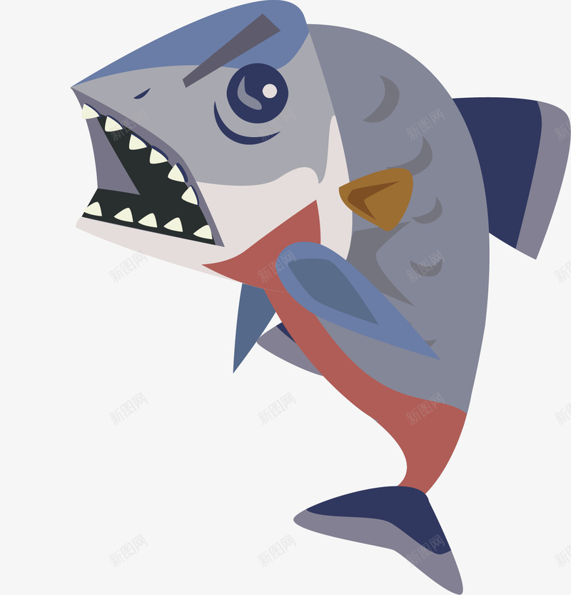 卡通手绘海洋动物食人鱼矢量图eps免抠素材_新图网 https://ixintu.com 创意 动物 卡通 手绘 海洋生物 矢量鱼 食人鱼 鱼 鱼儿 矢量图