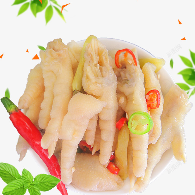 泡椒凤爪png免抠素材_新图网 https://ixintu.com 可口 泡椒 美味 辣 鸡爪