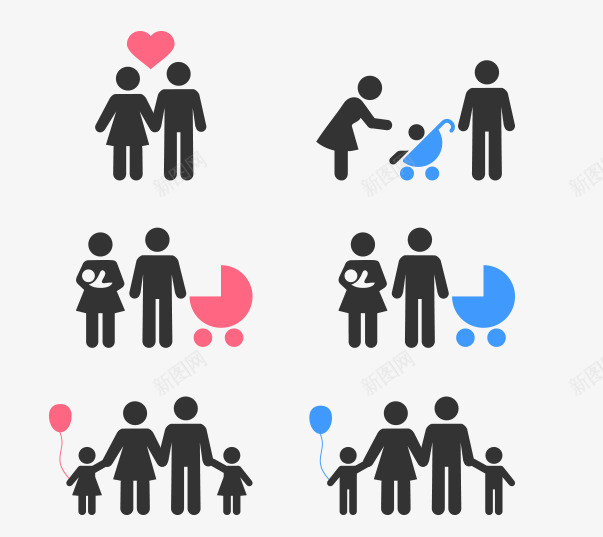 男女爱情图标矢量图eps_新图网 https://ixintu.com 图标 家人剪影 爱情 爱没有距离 男女 矢量图