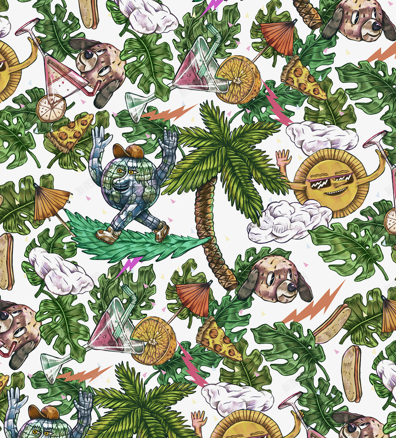 创意植物图案背景底纹png免抠素材_新图网 https://ixintu.com 创意植物图案 彩绘花纹背景 背景底纹