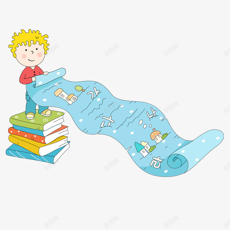 站在书上的小孩png免抠素材_新图网 https://ixintu.com 书籍 小孩 手绘画 矢量装饰 装饰