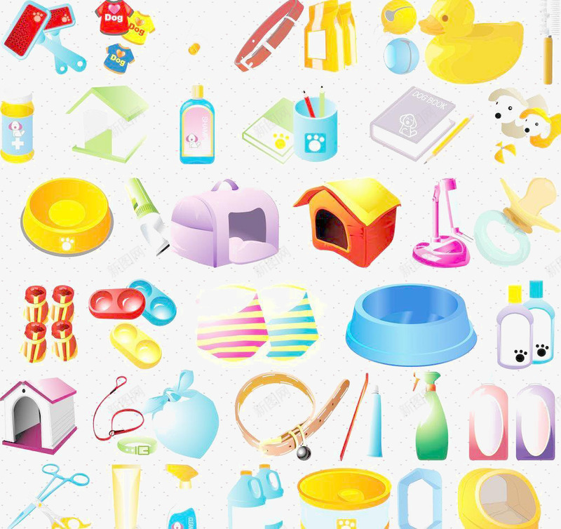 有质感的宠物用品元素png免抠素材_新图网 https://ixintu.com 元素 卡通 宠物 生活 用品 质感