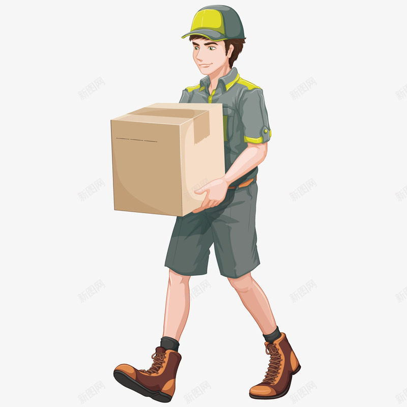 男快递png免抠素材_新图网 https://ixintu.com 商务 装饰 运输 配送