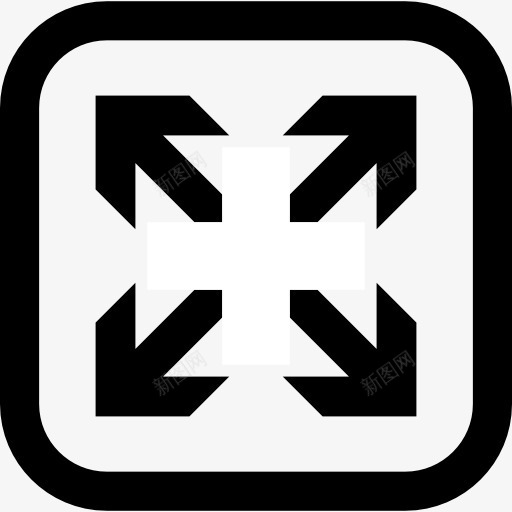 扩展按钮图标png_新图网 https://ixintu.com 全屏 多媒体选项 广场 浏览器 箭