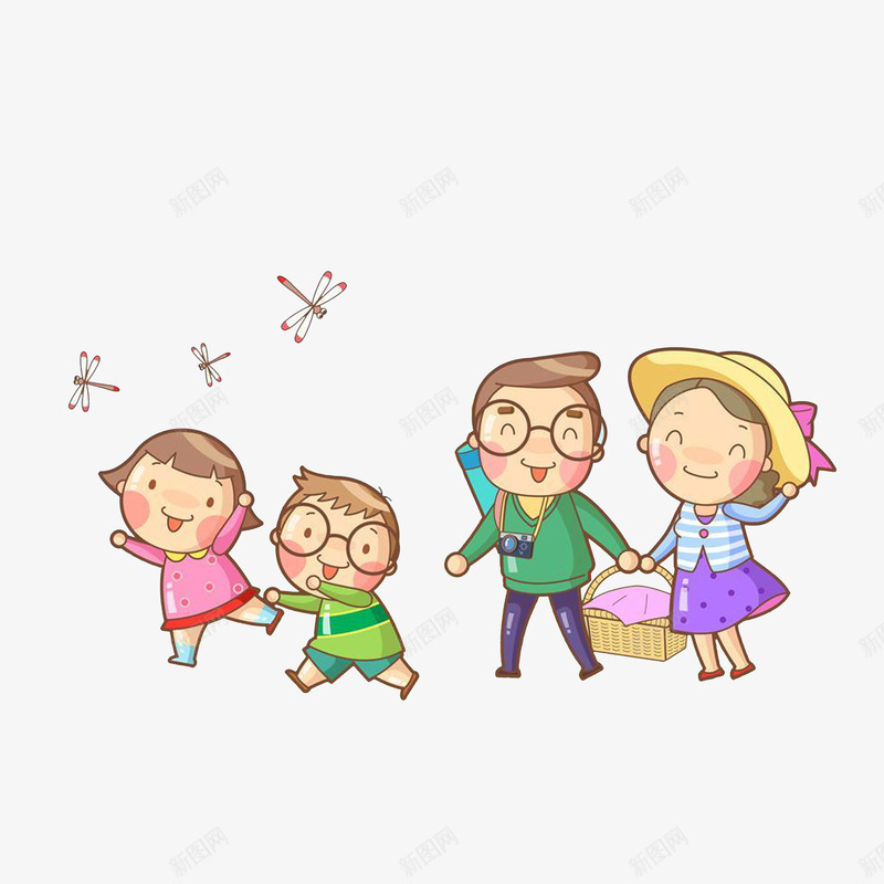 全家出游追赶蜻蜓的小孩们psd免抠素材_新图网 https://ixintu.com 全家出游 开心的小孩 追赶的人 追赶蜻蜓