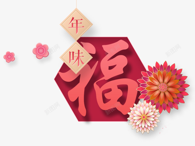过年年味微立体福字png免抠素材_新图网 https://ixintu.com 2018年 喜庆 新年 新年快乐 欢度新春 狗年 艺术字
