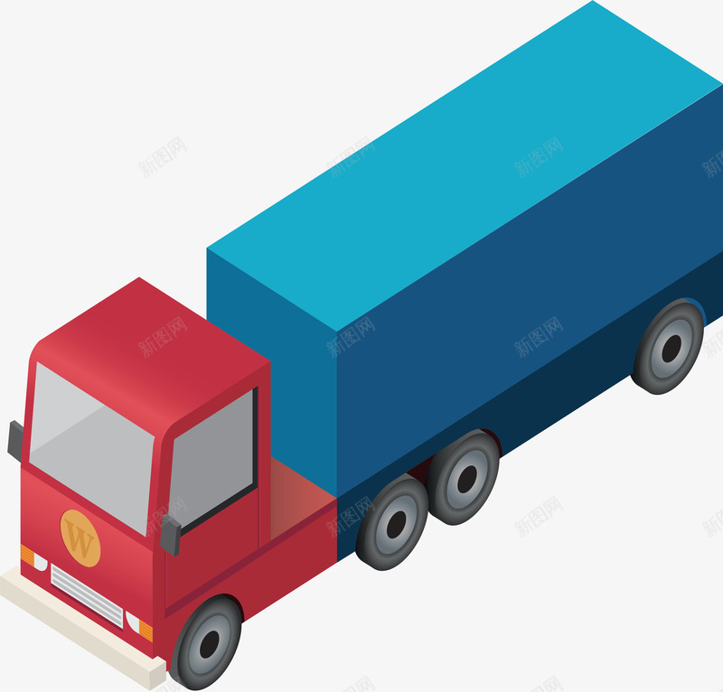 快递送货车png免抠素材_新图网 https://ixintu.com 小货车 快递车 物流运输 矢量png 蓝色车厢 送货车