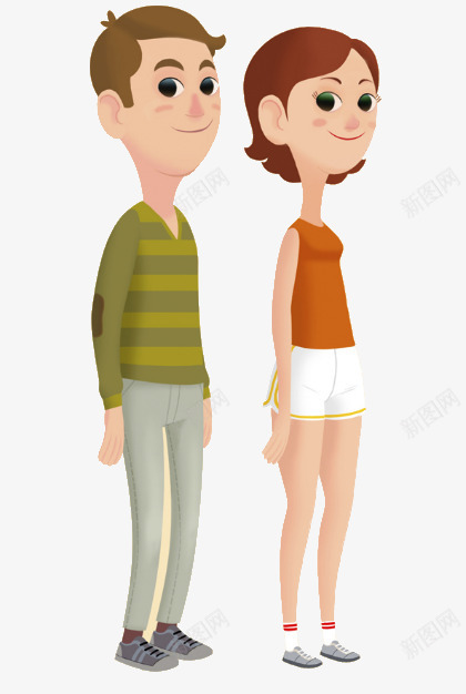 一男一女站姿png免抠素材_新图网 https://ixintu.com 年轻 爱情 男女 站立
