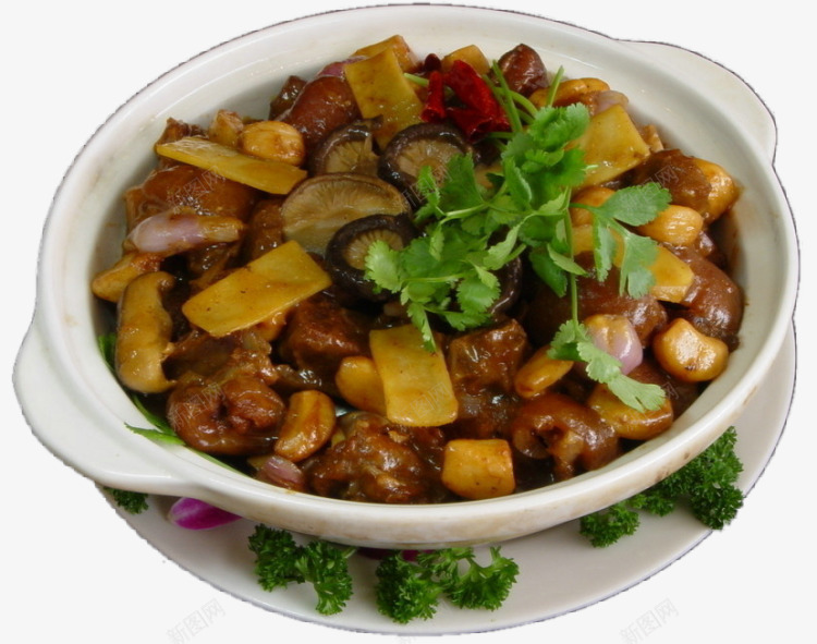 小鸡炖蘑菇png免抠素材_新图网 https://ixintu.com 中华美食 家常小菜 特色美食 美味熟菜 餐饮美食