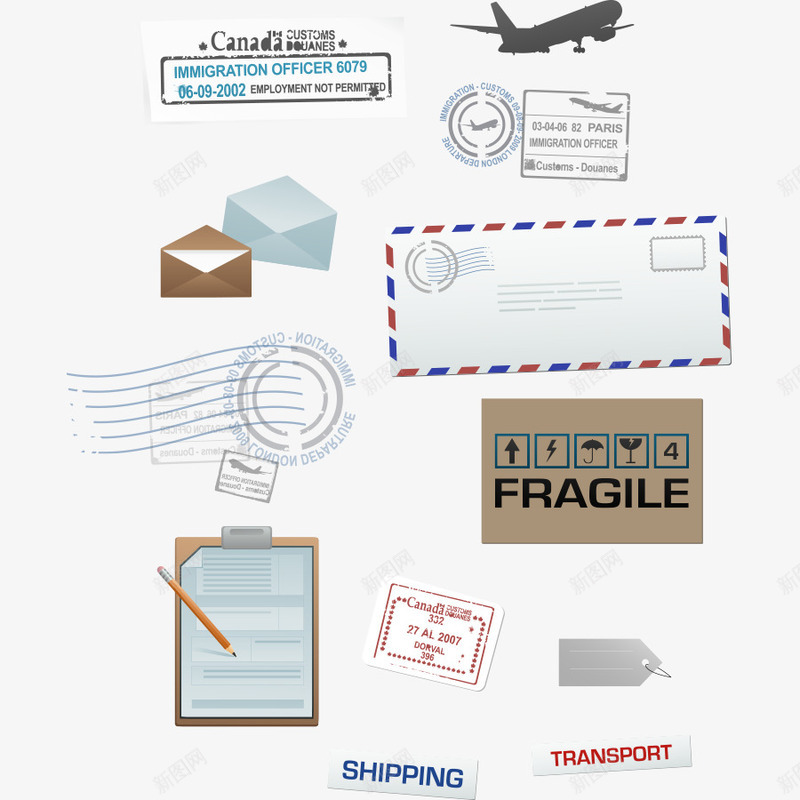 航空邮政邮寄信封图png免抠素材_新图网 https://ixintu.com 信封 快递 挂号信 邮寄