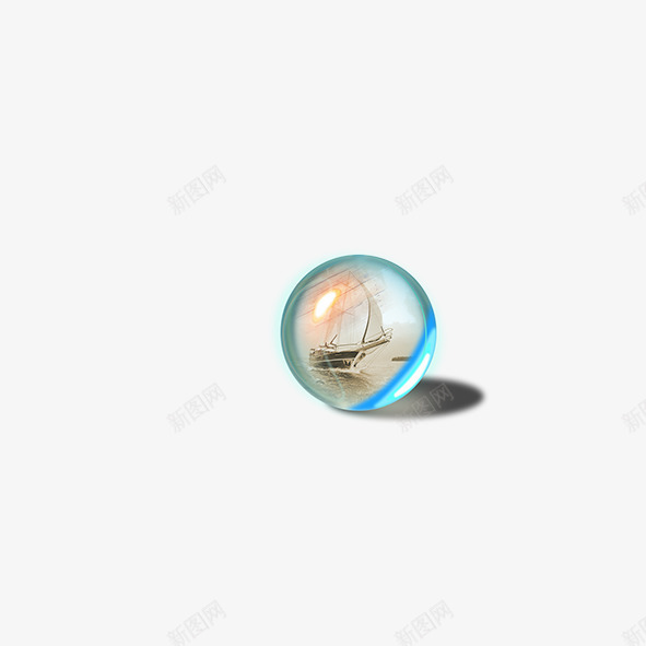 帆船水晶球png免抠素材_新图网 https://ixintu.com 帆船水晶球 水晶球