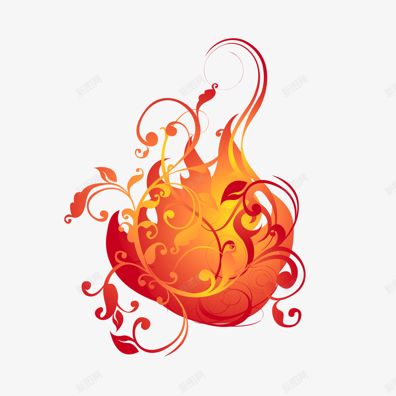 潮流火线条png免抠素材_新图网 https://ixintu.com 时尚 渐变 红色