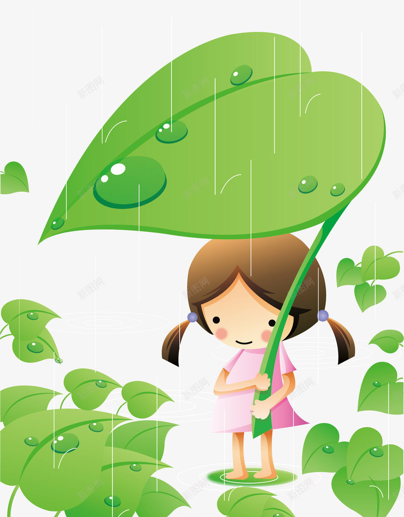 叶子元素矢量图ai免抠素材_新图网 https://ixintu.com png 元素 卡通 叶子 女孩 秋雨 躲雨 矢量图