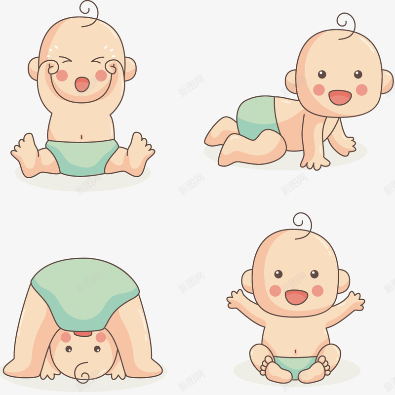 手绘婴儿蓝色尿布png免抠素材_新图网 https://ixintu.com 儿童 光头 婴儿 手绘 蓝色尿布