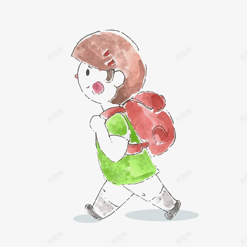 手绘卡通彩绘步行上学女生免矢量图eps免抠素材_新图网 https://ixintu.com 上学 免抠图PNG 卡通 女生 彩绘 手绘 步行 矢量手绘卡通彩绘步行上学女生免抠图PNG免费下载 矢量图