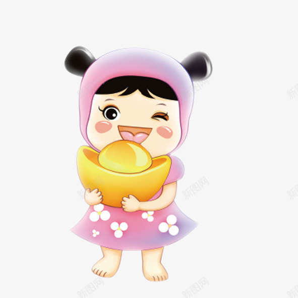 卡通娃娃png免抠素材_新图网 https://ixintu.com 卡通人物 卡通娃娃 卡通小孩子 可爱卡通形象 小朋友 金元宝