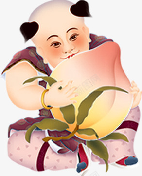 中秋节手绘小孩子寿桃png免抠素材_新图网 https://ixintu.com 中秋节 寿桃 小孩子