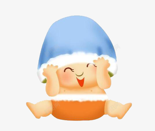 坐着的孩子png免抠素材_新图网 https://ixintu.com 坐着 坐着的小孩 坐着的小朋友 孩子 手绘 蓝色帽子