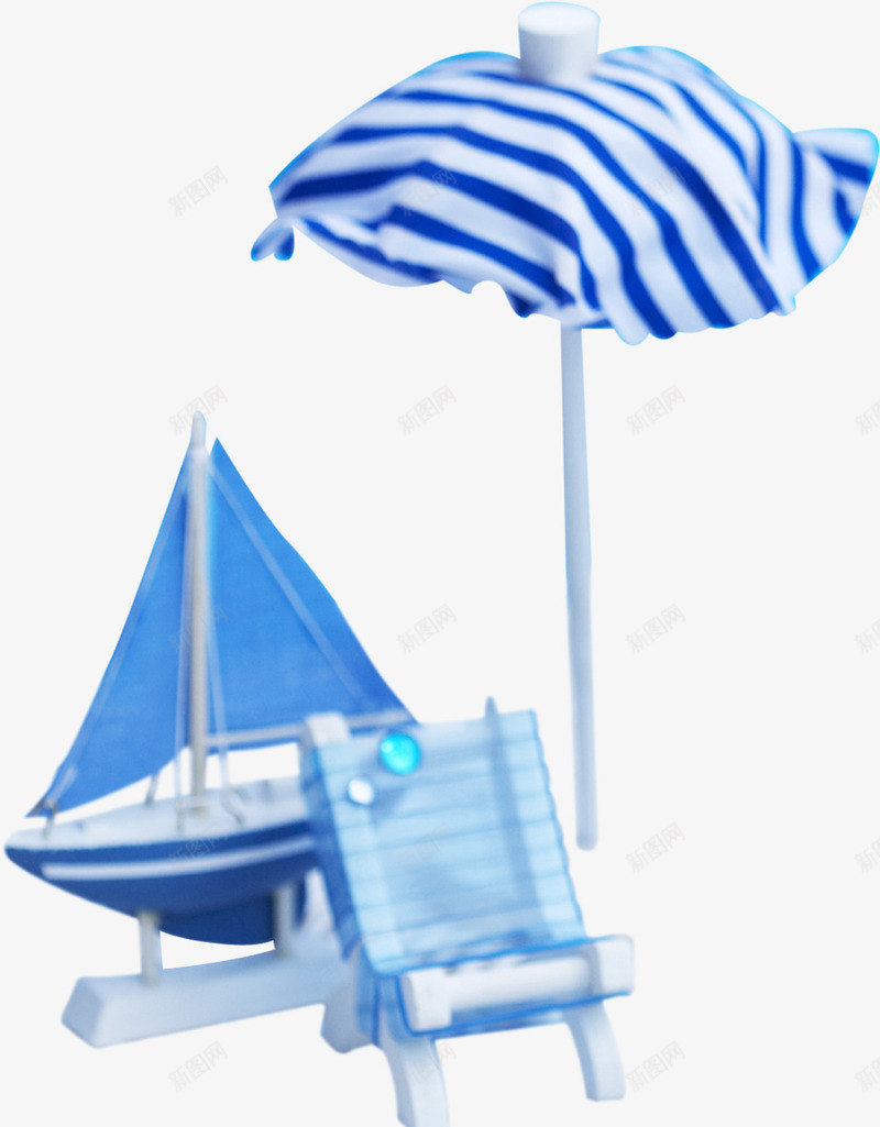 卡通手绘蓝白条纹png免抠素材_新图网 https://ixintu.com 卡通 条纹