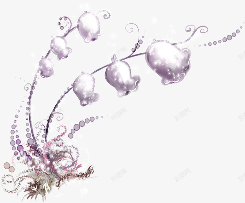 创意手绘质感铃兰花png免抠素材_新图网 https://ixintu.com 兰花 创意 质感