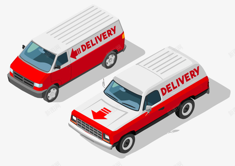 小车小轿车红色快递交通png免抠素材_新图网 https://ixintu.com 交通 小车 小轿车 快递 红色