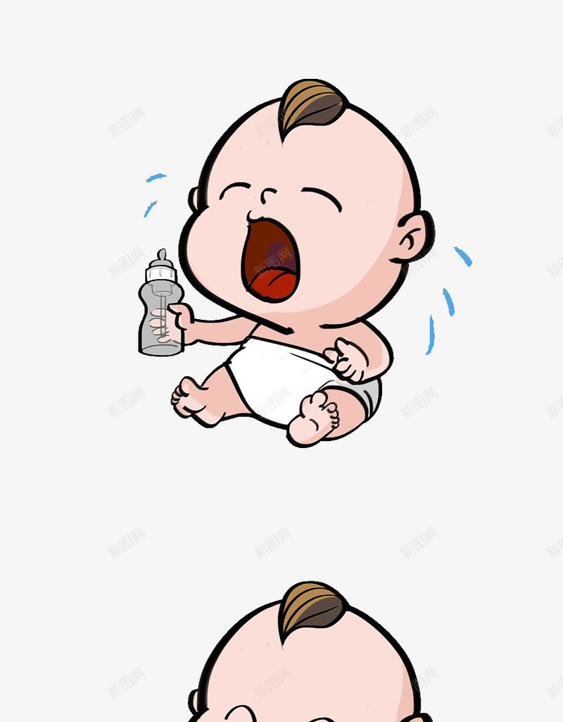 哭闹的婴儿png免抠素材_新图网 https://ixintu.com 婴儿 小孩 手绘