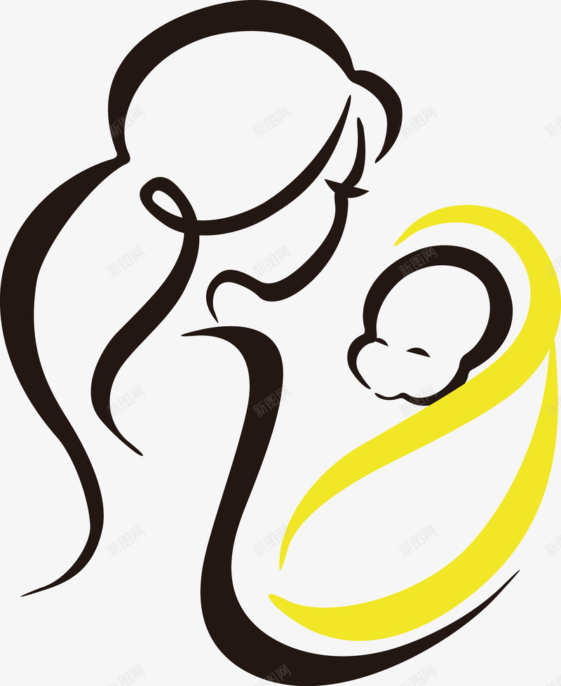 卡通妈妈png免抠素材_新图网 https://ixintu.com 婴儿 宝贝 简笔画 襁褓