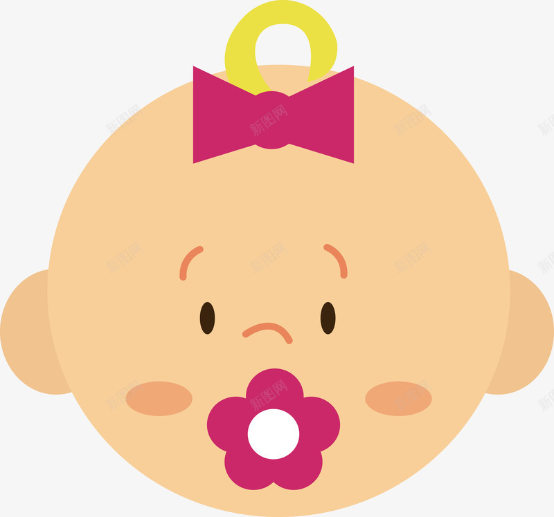 卡通婴儿头像png免抠素材_新图网 https://ixintu.com 卡通 头像 婴儿 躺着的婴儿