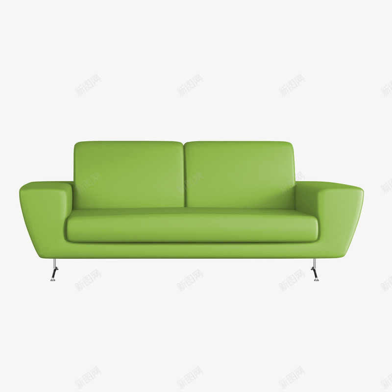 绿色沙发png免抠素材_新图网 https://ixintu.com 光泽 圆角 家具 柔软 沙发 绿色 质感 起伏