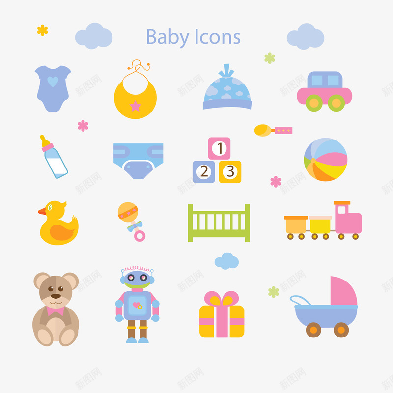 婴儿用品png免抠素材_新图网 https://ixintu.com 儿童用具 母婴用品 道具