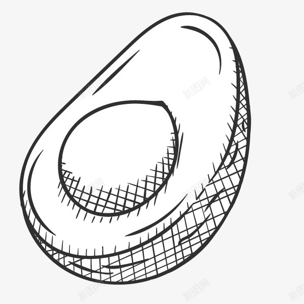 美味的牛油果素描画图标png_新图网 https://ixintu.com 果肉 水果 牛油果 简笔 素描画 线条 美味的 黑白水果