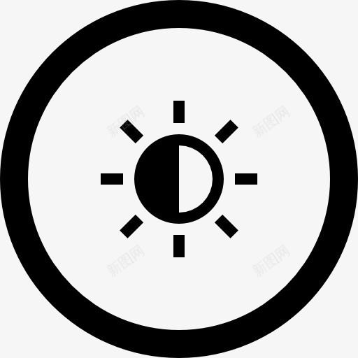 黑色圆环包围着太阳图标png_新图网 https://ixintu.com 包围 太阳 黑色