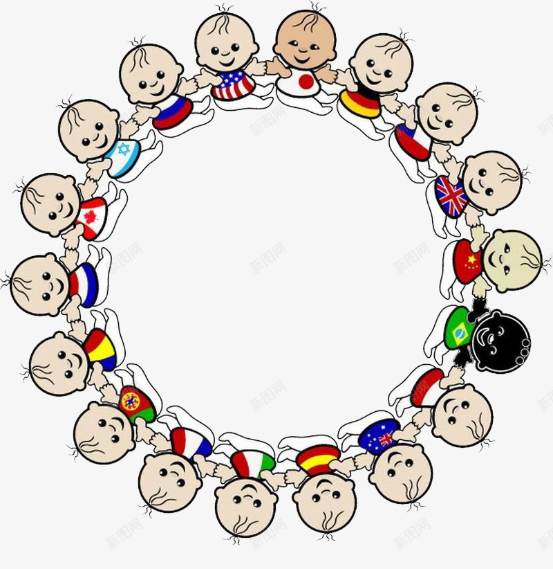 围成一圈的小孩png免抠素材_新图网 https://ixintu.com 一圈 卡通 可爱 围成一圈的人 婴儿 小孩 开心 彩色 手绘