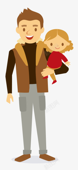 爸爸和女儿png免抠素材_新图网 https://ixintu.com 人物 人物插画 卡通人物 可爱女儿 女儿 小孩 插画 爸爸
