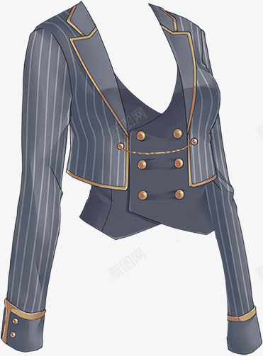 蓝色条纹商务女生上衣png免抠素材_新图网 https://ixintu.com 上衣 商务 女生 条纹 蓝色