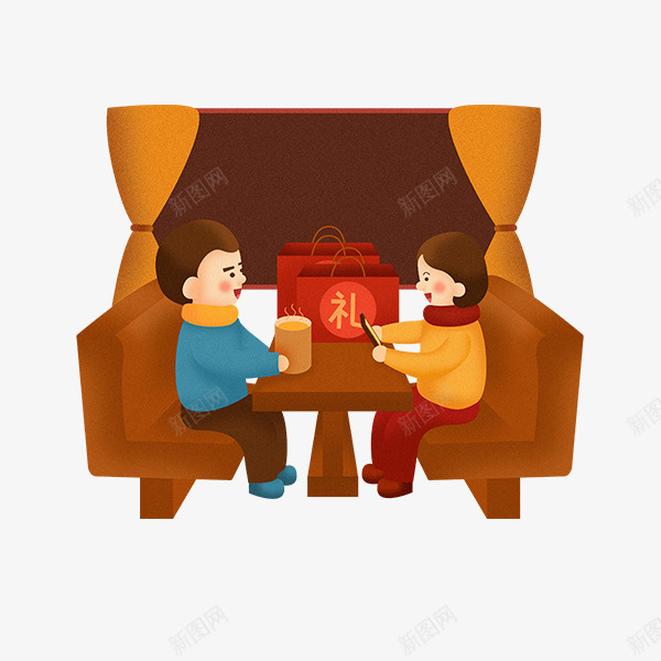 过年回家路上的人png免抠素材_新图网 https://ixintu.com 人物 卡通 过年