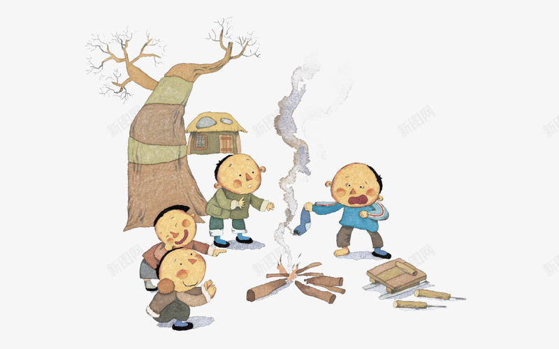 中国卡通乡村生活png免抠素材_新图网 https://ixintu.com 中国 乡村 元素 卡通 安逸 生活