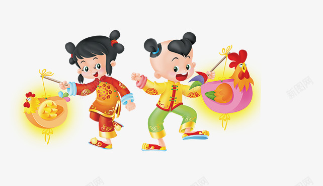 中国风福娃png免抠素材_新图网 https://ixintu.com 中国风 剪纸 喜庆 福娃 过年 鸡年