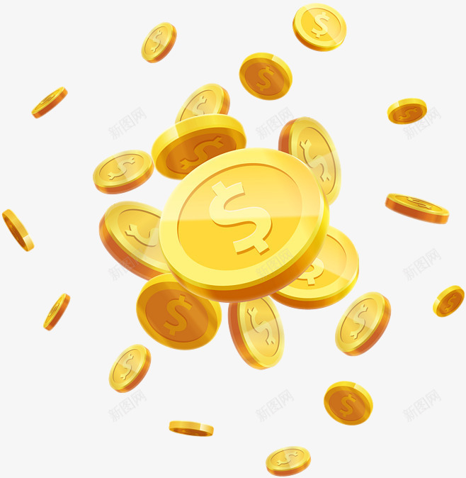 创意金色质感金币效果png免抠素材_新图网 https://ixintu.com 创意 效果 质感 金币 金色