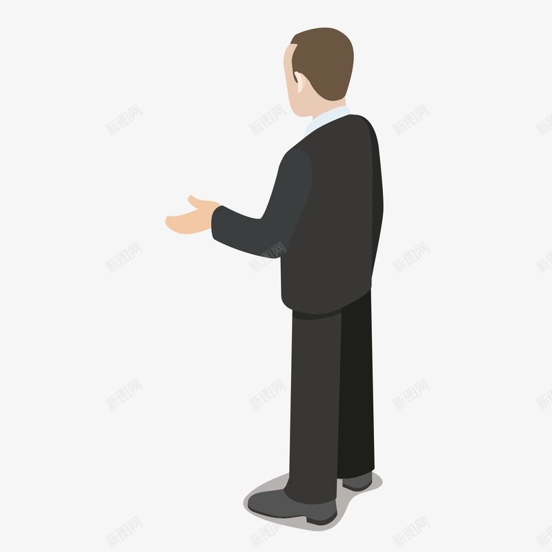 商务站立案矢量图ai免抠素材_新图网 https://ixintu.com 人物 光泽 卡通 商务 手绘 投影 男士 站立 装饰 质感 阴影 矢量图
