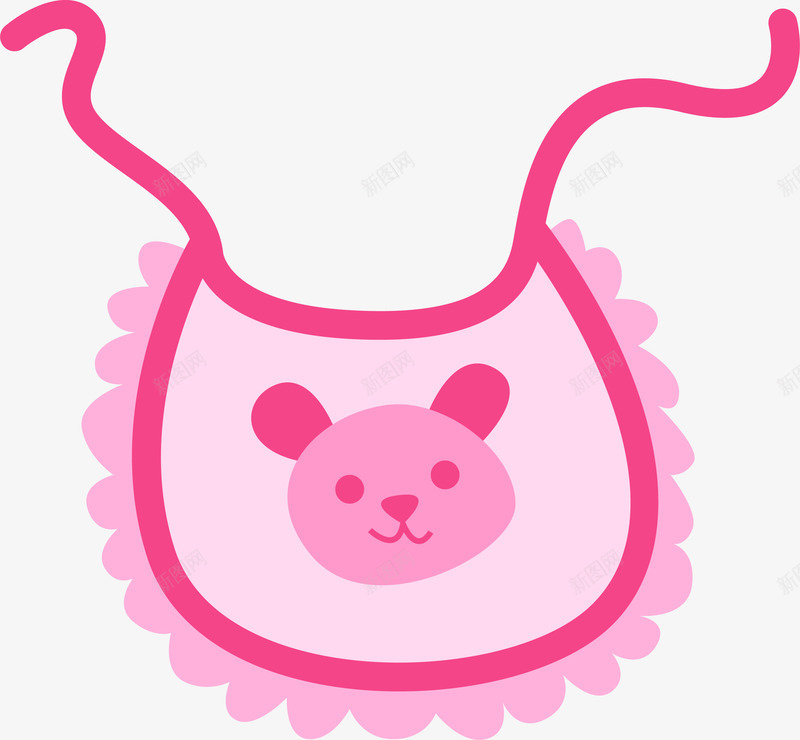 可爱粉色儿童口水兜png免抠素材_新图网 https://ixintu.com 儿童 卡通小孩 口水兜 婴儿 矢量图案 粉色
