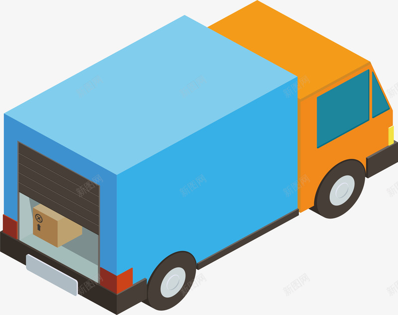 快递运输车png免抠素材_新图网 https://ixintu.com 快递公司 快递货车 快递车 矢量png 运输车 送快递