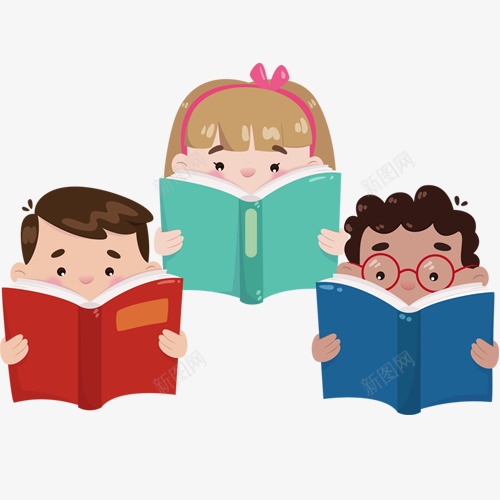 彩色卡通装饰孩童png免抠素材_新图网 https://ixintu.com 卡通孩童 可爱小孩 简约装饰 装饰图 设计图 读书