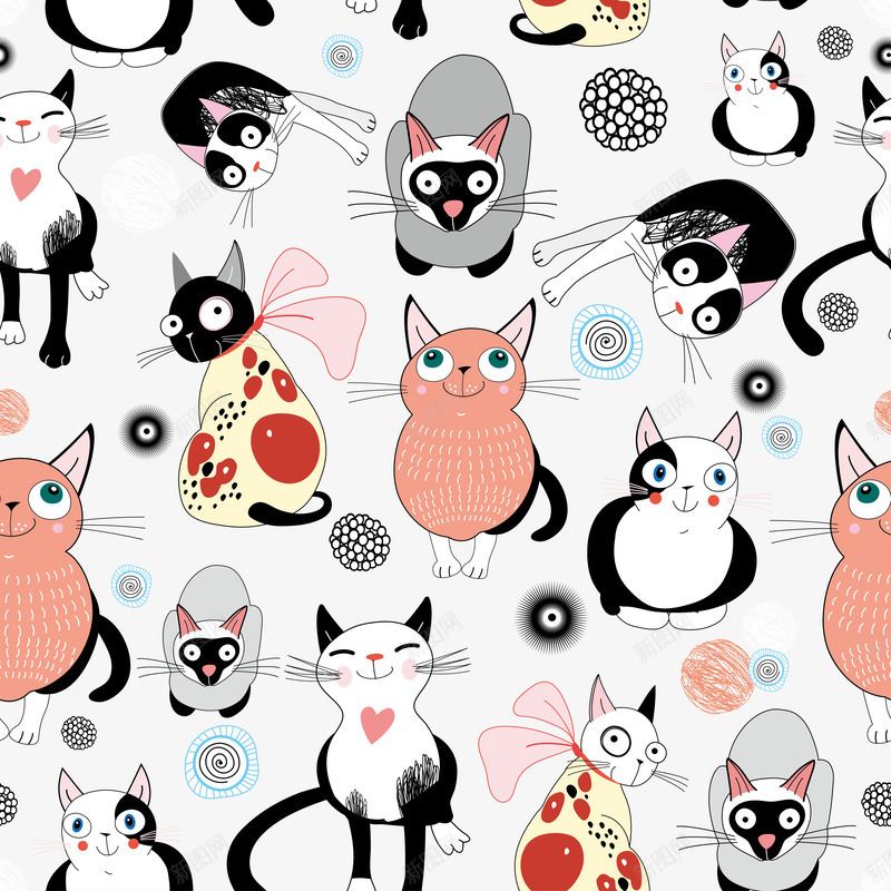 各种可爱猫咪背景矢量图eps免抠素材_新图网 https://ixintu.com 可爱猫咪 各种可爱猫咪背景 各种可爱猫咪背景矢量图 矢量可爱猫咪背景 矢量图